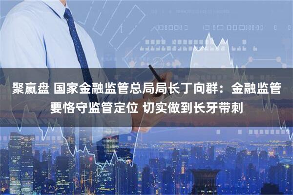 聚赢盘 国家金融监管总局局长丁向群：金融监管要恪守监管定位 切实做到长牙带刺